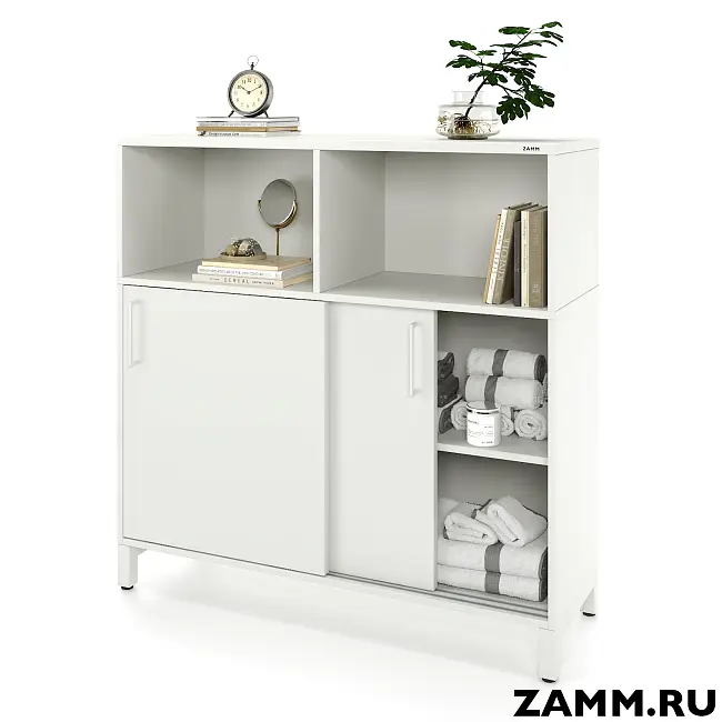 Комод ZAMM 2 полки с надстройкой. На металлокаркасе 1200 (Ш:1200, Г:414, В:1207)